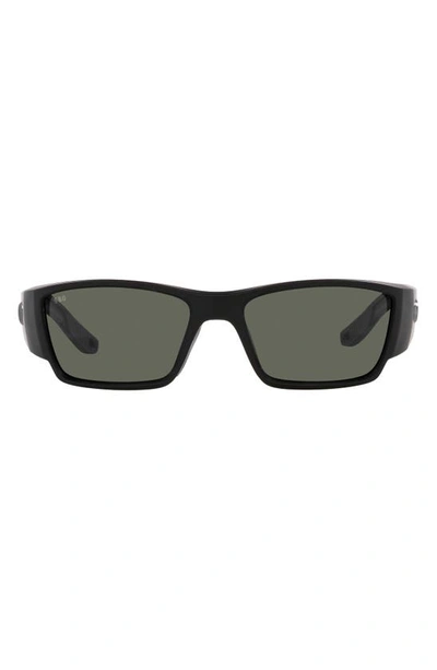 Costa Del Mar Corbina Pro 61mm Rectangular Sunglasses In Matte Black