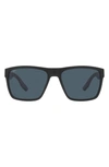 Costa Del Mar Paunch Xl 59mm Square Sunglasses In Matte Black