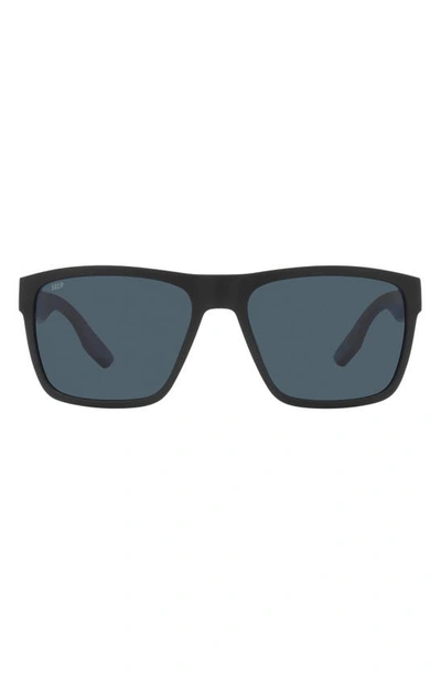 Costa Del Mar Paunch Xl 59mm Square Sunglasses In Matte Black