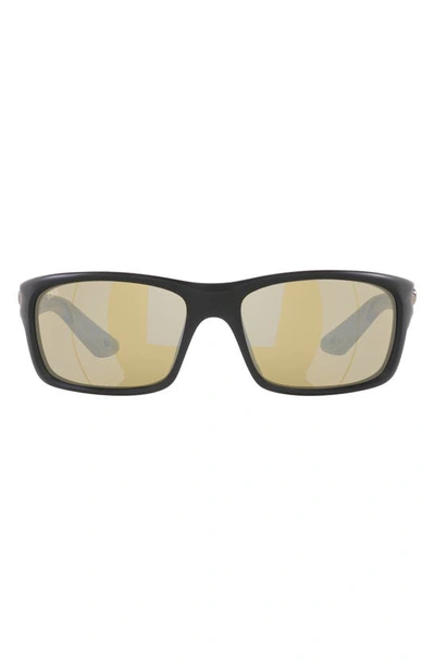 Costa Del Mar Jose Pro 62mm Polarized Rectangular Sunglasses In Matte Black