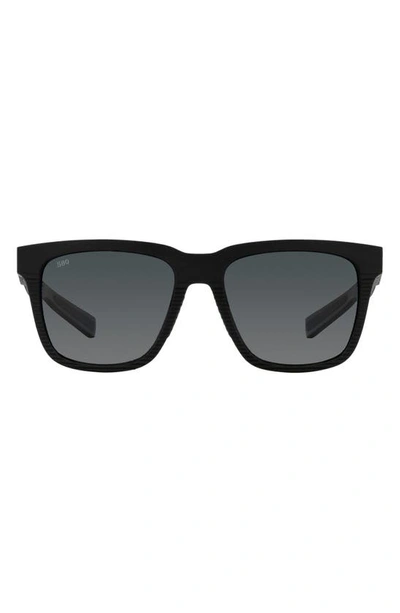 Costa Del Mar Pescador 55mm Polarized Square Sunglasses In Net Gray