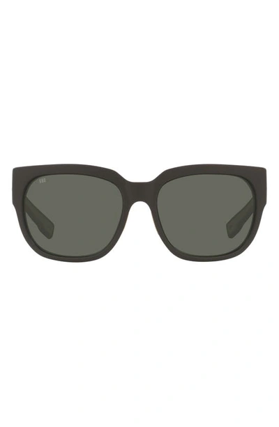 Costa Del Mar Waterwoman 58mm Square Sunglasses In Matte Black