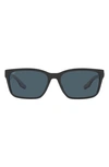 Costa Del Mar Palmas 57mm Polarized Rectangular Sunglasses In Black
