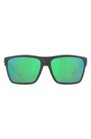 Costa Del Mar Pargo 60mm Mirrored Polarized Square Sunglasses In Copper