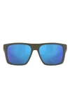 Costa Del Mar Pargo 60mm Mirrored Polarized Square Sunglasses In Green Metallic