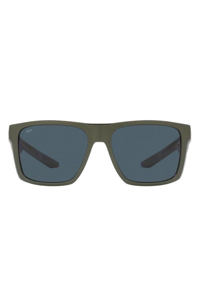Costa Del Mar Pargo 60mm Mirrored Polarized Square Sunglasses In Gray