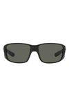 Costa Del Mar Pargo 60mm Mirrored Polarized Square Sunglasses In Matte Grey