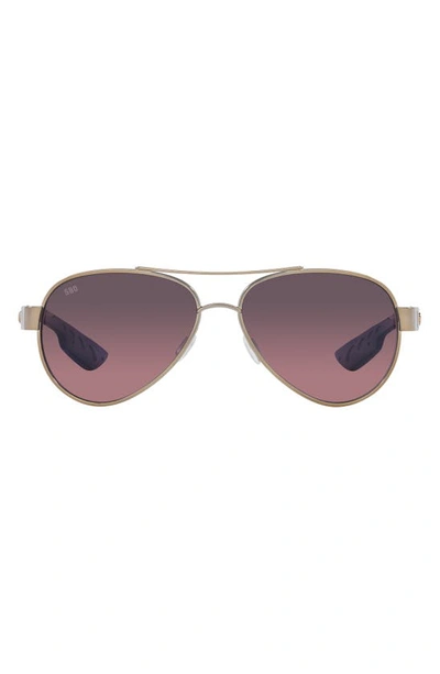 Costa Del Mar Loreto 56mm Gradient Pilot Sunglasses In Rose