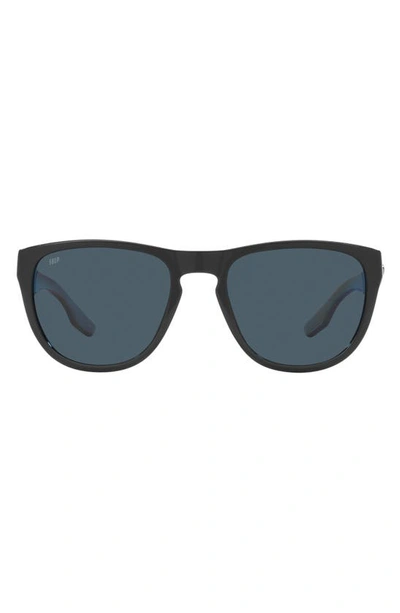 Costa Del Mar Irie 55mm Polarized Pilot Sunglasses In Black