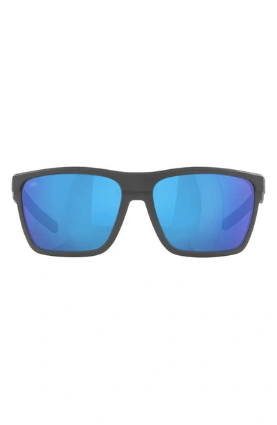Costa Del Mar Pargo 61mm Mirrored Polarized Square Sunglasses In Dark Grey