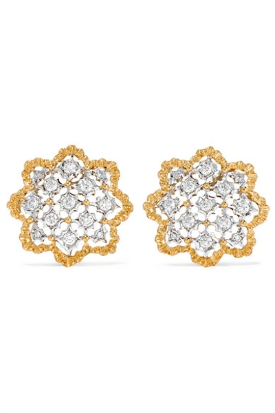 Buccellati Rombi 18-karat Yellow And White Gold Diamond Earrings
