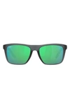 Costa Del Mar Mainsail 55mm Mirrored Polarized Rectangular Sunglasses In Crystal