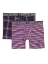 Psycho Bunny Two-pack Stretch Cotton Boxer Briefs In Blue Pink