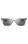 Ray Ban Kids' Junior 50mm Wayfarer Mirrored Sunglasses In Transparent Grey