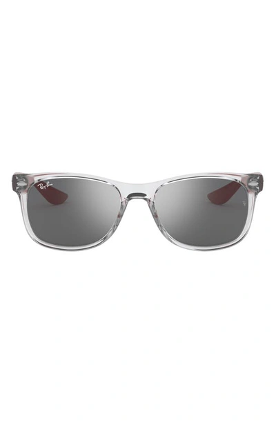 Ray Ban Junior 50mm Wayfarer Mirrored Sunglasses In Transparent Grey