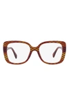 Michael Kors Perth 53mm Square Optical Glasses In Amber