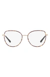 Michael Kors Empire 53mm Round Optical Glasses In Dark Tort