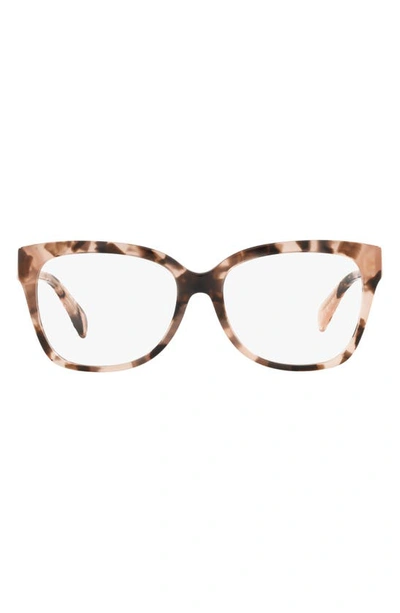 Michael Kors Palawan 54mm Square Optical Glasses In Pink Tortoise