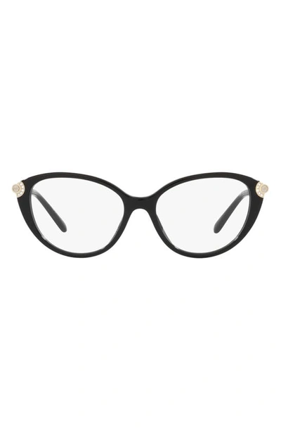 Michael Kors Savoie 53mm Cat Eye Optical Glasses In Black