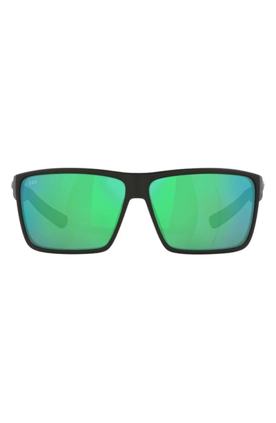 Costa Del Mar 63mm Polarized Oversize Square Sunglasses In Green Mirror