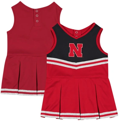 Colosseum Babies' Girls Infant  Scarlet Nebraska Huskers Time For Recess Cheer Dress