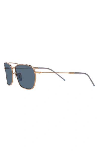 Ray Ban Caravan Reverse 58mm Square Sunglasses In Rose Gold