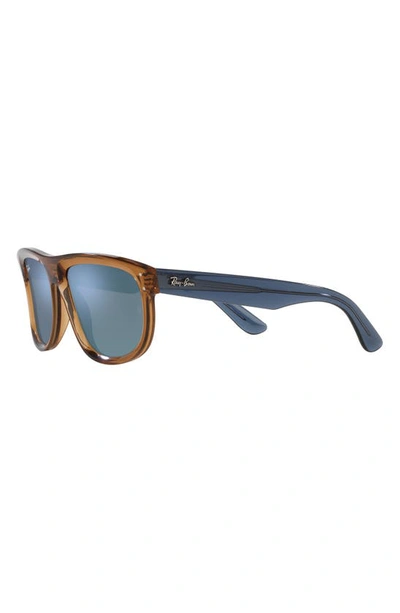Ray Ban Boyfriend Reverse 56mm Square Sunglasses In Caramel Brown
