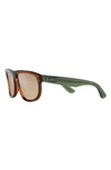 Ray Ban Boyfriend Reverse 56mm Square Sunglasses In Transparent Light Brown