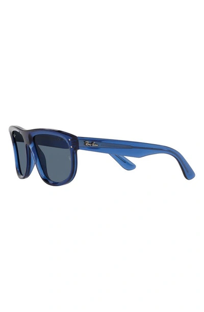 Ray Ban Boyfriend Reverse 56mm Square Sunglasses In Transparent Navy Blue