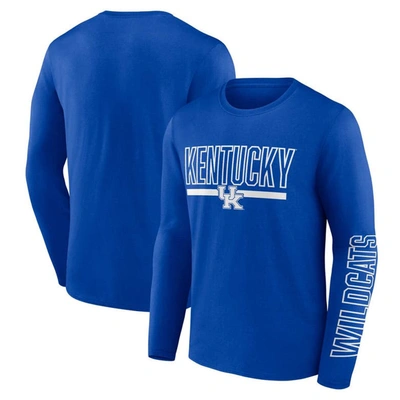 Profile Men's  Royal Kentucky Wildcats Big And Tall Two-hit Graphic Long Sleeve T-shirt