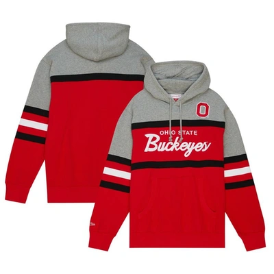 Mitchell & Ness Red Ohio State Buckeyes Head Coach Pullover Hoodie