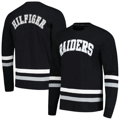 Tommy Hilfiger Black/silver Las Vegas Raiders Nolan Long Sleeve T-shirt