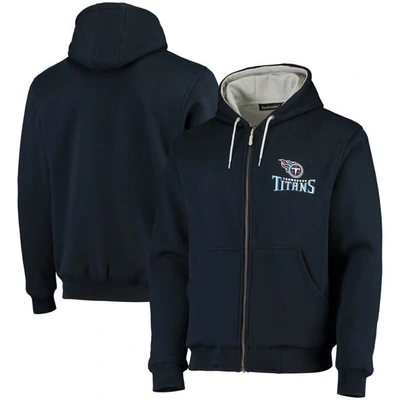 Dunbrooke Navy Tennessee Titans Craftsman Thermal-lined Full-zip Hoodie In Navy Gray
