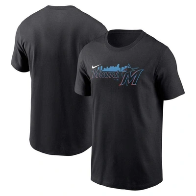 Nike Black Miami Marlins Local Team Skyline T-shirt
