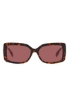 Michael Kors Corfu 56mm Rectangular Sunglasses In Dark Tort