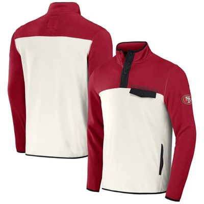 Nfl X Darius Rucker Collection By Fanatics Scarlet/cream San Francisco 49ers Micro Fleece Quarter-sn