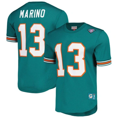 Mitchell & Ness Dan Marino Aqua Miami Dolphins Retired Player Name & Number Mesh Top