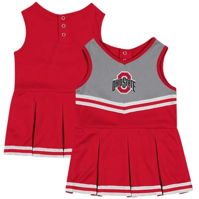 Colosseum Babies' Girls Infant  Scarlet Ohio State Buckeyes Time For Recess Cheer Dress