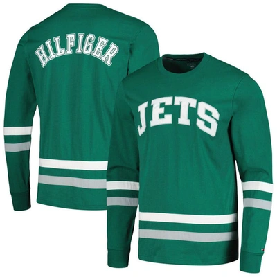 Tommy Hilfiger Men's  Green, Gray New York Jets Nolan Long Sleeve T-shirt In Green,gray