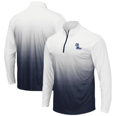 Colosseum Men's  White, Black Kentucky Wildcats Magic Ombre Long Sleeve Quarter-zip Sweatshirt In White,black