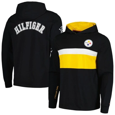 Tommy Hilfiger Black Pittsburgh Steelers Morgan Long Sleeve Hoodie T-shirt