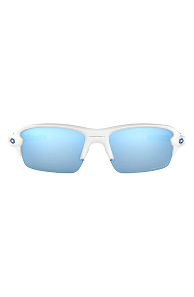 Oakley Kids' Flak Xs 59mm Prizm™ Polarized Rectangular Sunglasses In White