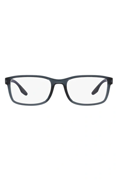 Prada 55mm Pillow Optical Glasses In Trans Blue