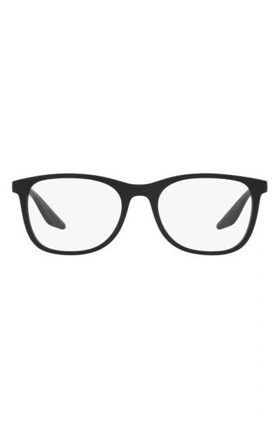 Prada 55mm Pillow Optical Glasses In Rubber Black