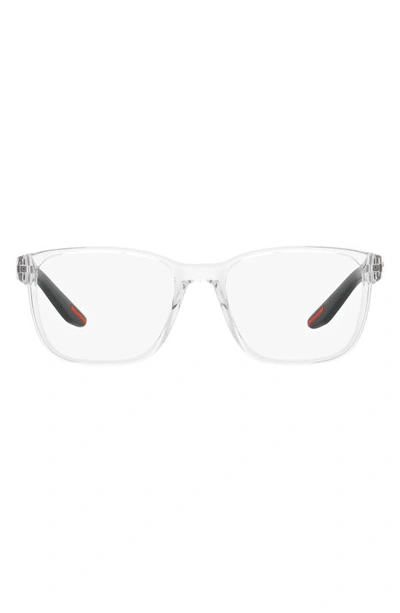 Prada 55mm Pillow Optical Glasses In Crystal