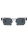 Prada 52mm Rectangular Sunglasses In Shiny Gunmet