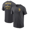 Nike Charcoal San Diego Padres Logo Sketch Bar T-shirt In Grey