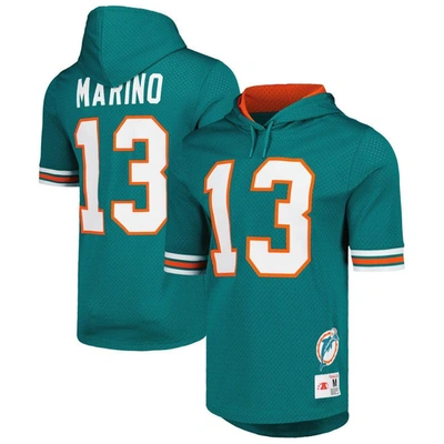 Mitchell & Ness Dan Marino Aqua Miami Dolphins Retired Player Name & Number Mesh Hoodie T-shirt