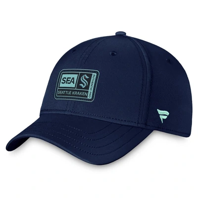 Fanatics Branded  Deep Sea Blue Seattle Kraken Authentic Pro Training Camp Flex Hat In Navy