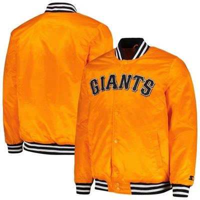 Starter Orange San Francisco Giants Cross Bronx Fashion Satin Full-snap Varsity Jacket